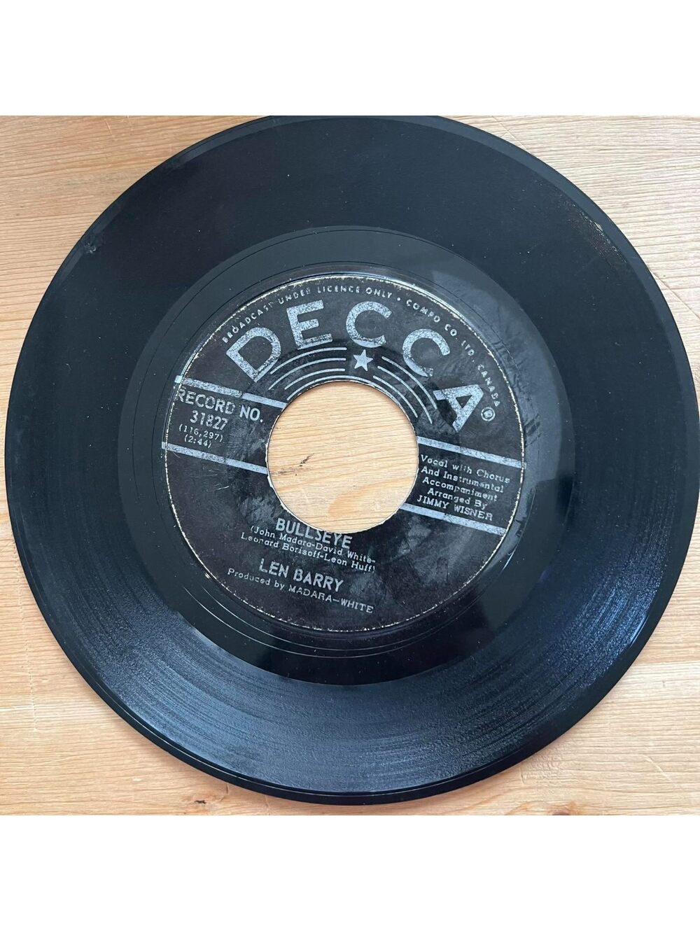 Len Barry - Bullseye/1-2-3 45rpm VG+ R20